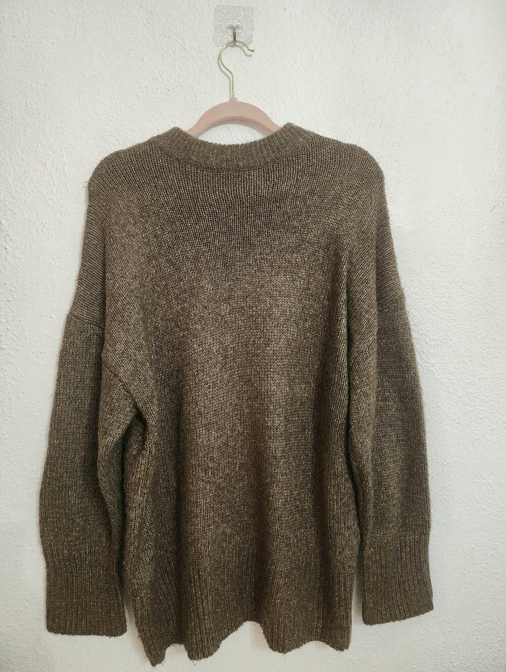 Zara Olive Brown Crewneck Knit Sweater